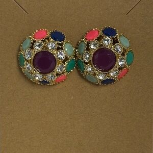 Kate Spade "Putting On The Ritz" Multi-color Stud Earrings - 1” - EUC